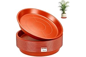 Ecitruz 12 st blomkruksunderlägg 12 cm blomkruka underlägg rund | Växtunderlägg, röd, fat blomkruka, plast, blomunderlägg, växtunderlägg, för trädgård, balkong