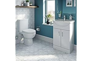 ORCHARD BATHROOMS Orchard Eden close coupled toilet and white vanity unit suite 550mm - White Vanity unit suite, Vanity unit suites, Bathroom suites