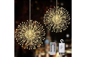 Hereneer LED Lichterkette Feuerwerk, 2 Stück 150 LED Licht , Lichterstern mit 8 Modi Fernbedienung, Wasserdicht LED Gartenleuchten, Starburst für Innen Außen Garten Weihnachten