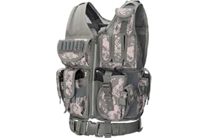 TACTICAL AREA El Army Fan Airsoft Ultra-Light Ajustable Elite Series Chaleco táctico, Utilizado para Acampar al Aire Libre Caza Pesca y Senderismo Air GunWar Games.