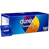 Durex Preservativos Natural XL, para Confort y Seguridad, 144 condones XL Extra Grandes