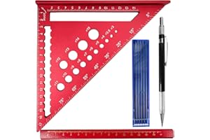 DABINZHIJIA Zimmermannswinkel 18cm, Metrisches Dreieckslineal, Winkelmesser Alu Winkelprofil, Lineal Metall aus Aluminium, Multifunktional Schreinerwinkel für Holzarbeiten, Zimmermann, Ingenieur, DIY