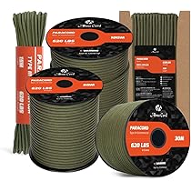 Paracord Nylon 4mm Tipo III - 30m, 9 Fili, Resistenza 280kg, Verde Neon - Foto 8