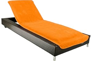 Brandsseller Pokrowiec ochronny na leżak ogrodowy plażowy frotte 100% bawełna ok. 75 x 200 cm Kolor: Pomarańczowy