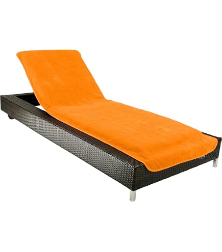 Housse De Protection Pour Chaise De Jardin - Tissu éponge Coton 360g/m², 60x130cm, Bleu - Lavable Machine, Idéale Transat, Chaise Longue, Bord De Piscine