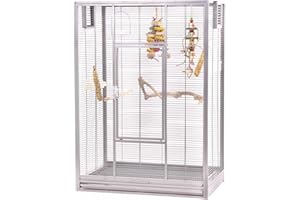 Montana Cages | Premium Vogelvoliere New Melbourne I Vogelkäfig für Sittiche, kleine Papageien, AVILON Pulverbeschichtet, Platinum Edition, ca. 80 x 50 x 110 cm