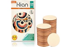 Hion 120 Pcs 50mm/2 Inch Rustic Unfinished Wooden Circles - Perfect for Art Crafts, Party Decorations, DIY Projects