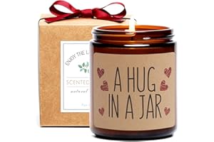 FUND AMLIGHT Thinking of You Gift, A Hug in a Jar Scented Soy Candle, Inspirational Positive Wishes Encouragement Gift Get Well Soon, Condolence, Relaxing, Divorce Gifts for Women (Hug br)