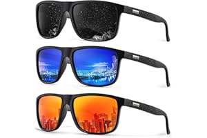 HENGOSEN Polarised Sunglasses Men Sports: Polarized Sunglasses Running Fishing Driving Sun Glasses with UV Protection 3 PACK