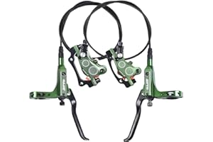 ThinkTop Bike 4 Piston Hydraulic Disc Brake, CNC Machining MTB Bicycle Oil Pressure 4 Piston Driving Brake Caliper, Left (Front) 800/Right (Rear) 1400mm