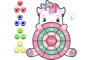 DQMOON 76CM Large Dinosaur & Unicorn DartBoard Gmaes for Kids-Best Party Decoration for Boys Girls Birthday Gifts for Kids