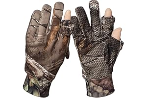Taeku Camouflage Handschuhe, Leichte Vollfinger Jagdhandschuhe Zubehör Anti-Rutsch Tarnhandschuhe Angelhandschuhe für den Außenbereich
