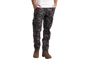 BlauerHafen Męskie spodnie Army Cargo Combat Camouflage 100% bawełna Straight Leg Work Wear