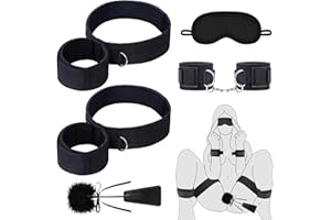 UKINGLE Juguetes Eróticos Ajuste Esposas Eróticos Para Pareja SM Kit Juguetes Eróticos para Pareja Sexuales Hombre Mujer Set Restraints Kits con Esposas Mascara para Principiantes
