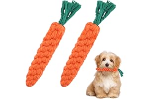 Moosono 2 Stück Hundespielzeug Karotte, Kauspielzeug für Welpen, Geflochten Seil Spielzeug Hund für Interaktives, Hundespielzeug Kleine Hunde für Kleine Mittelgroße Welpen