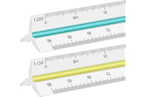 JSMTKJ 2 Stück Architektonisches Lineal, Kunststoff Maßstab Lineal Dreikantmaßstab für Architekten und Ingenieuren: 1:20, 1:25, 1:50, 1:75, 1:100, 1:125/1:100, 1:200, 1:250, 1:300, 1:400, 1:500
