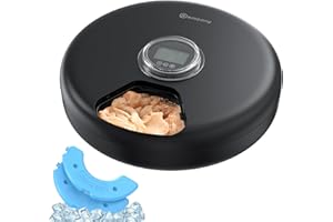 BEMOONY Comedero Gato Automatico Comida Humeda: Dispensador Comida Gatos Programable - Comedero Perro Automatico Temporizador - Alimentador Gatos sin Cable a Pilas - Dosificador Comida Mascotas Refrigerado