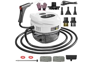 ERFEI Handheld Steam Cleaner, 2500W High Temperature Pressurized Machine, 1.7L Water Tank, Handle-Controlled Steam Output, Portable Cleaning Steamer for Home, Car, Bed Bugs, Furniture, Grout (White)