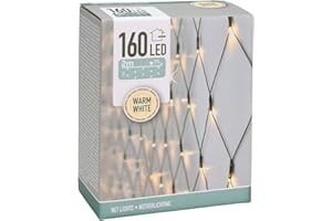 Spetebo LED Lichternetz mit 160 LEDs - warmweiß - für Innen und Außen - 200 x 100 cm