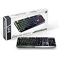 MSI Vigor GK50 Low Profile Mechanical Gaming Keyboard (UK Layout) - Kailh Choc White Low Profile Switches (Clicky), Ergonomic Keycaps, Anti-slip Base, Per-key RGB Mystic Light, USB 2.0 - Full-Sized