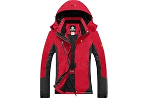 GEMYSE Femme Veste de Ski Imperméable Coupe-Vent Veste de Hiver Veste de Pluie encapuchonné Manteau de Pluie