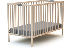 WEBABY - Lit bébé pliant en bois 60 x 120 cm FLEX