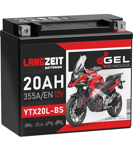 Batterie YTX20L-BS 12V 18AH - Compatible Yamaha Grizzly 660 2002-2008, Sans Entretien
