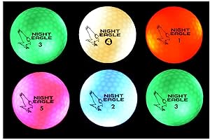 Night Eagle CV LED Golf Balls - Light Activated - No Timer - 6 Pack