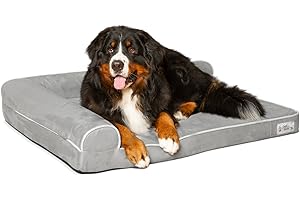 PetFusion BetterLounge Hundebett aus Memory-Schaum, mit wasserdichtem Innenfutter und abnehmbarem Bezug, Größe XL, 112 x 86 x 19 cm Ersatzbezüge und Decken sind ebenfalls erhältlich.