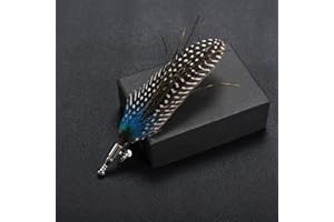 HCMA Broche clásico de Plumas de Pavo Real, Hebilla de Bufanda, alfileres y broches de Solapa, joyería, Traje de Puente, Accesorios de Boda para Hombres