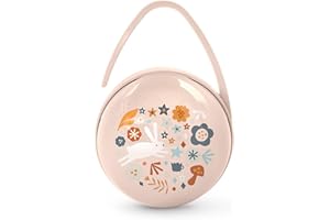 Suavinex, Boîte à Tétine Duo avec Capacité pour 2 Sucettes. Pochette pour Sucettes, Boîte à Sucette avec Anse Flexible, Étui Sucette, pour Bébés +0 Mois, Wonderland Rose