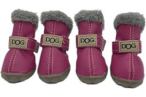 SKXEO Pfotenschutz für Hunde, wasserdichte Hundeschuhe Pfotenschutz Atmungsaktiv mit abriebfester, Hundeschuhe rutschfeste Schuhe Hundeschnee Stiefel,Hundestiefel für mittelgroße und Kleiner Hund