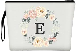 DWDC Borsa per il trucco per donna, borsa per il trucco con 26 lettere dalla A alla Z, borsa per cosmetici personalizzata, regali di compleanno per donne e mamme, regali per la sposa e la damigella d'onore