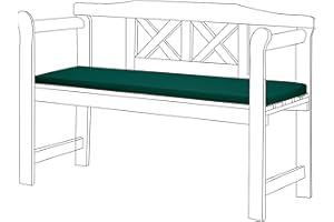 Gardenista Garden Outdoor Bench Seat Pad | Bench Patio Furniture 2 Seater Cushion 117x39 cm | Water Resistant Soft and Durable Material | Comfortable and Lightweight Fibre Filling (Green)