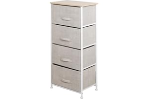 sogesfurniture Aufbewahrung Kommode Garderoben mit 4 Stoff-Schubladen, universale Schubladenbox Schubladenschrank Stoffschrank für Flur, Eingangsbereich, Schlafzimmer, 45x30x94cm, 103N-BM-BH