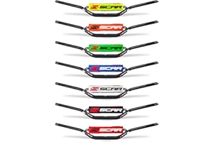 SCAR Guidon Moto Cross 22mm - Bas - Alu Street Roadster Hornet CB Bandit GSR Z750 - Mousse noire