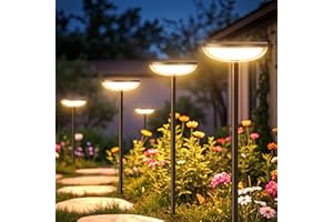 GEARLITE Solar Garden Lights, 4 Pack Solar Lights Outdoor Garden Built-in 1000mAh Battery, Outdoor Ornaments Solar Powered Waterproof for Yard Patio Pathway Decoration