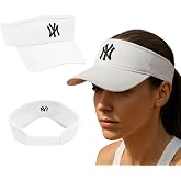 Viz&ouml;r Şapka NY Logolu Ayarlanabilir Pamuklu Tenis Golf Spor Şapkası Unisex BEYAZ