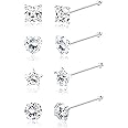 Sllaiss 8Pcs 22G Sterling Silver Tiny Nose Studs, 3MM Assorted Shapes CZ, Nose Body Piercing