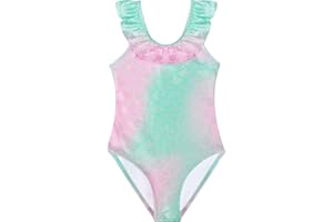 POWER FLOWER Traje de Baño para Niñas Bañador de Una Pieza con Volantes Traje de Baño Unicornio Ropa de Playa para Niñas de 2 a 14 Años