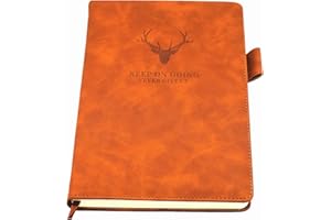 EARNING POWER Carnet de Notes Classique Papier à Rayures - Journal Couverture Rigide, 8,3 "× 5,7", 360 pages,Parfait pour le bureau Accueil École Rédaction professionnelle et prise de notes(A5,marron)