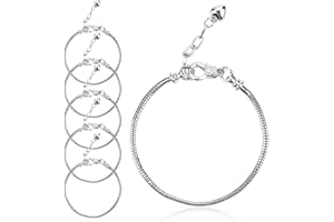 Abeillo 6 Stück Einstellbar Armband, DIY Anhänger Charms Armband Kette mit Karabinerverschluss Schmuckherstellung Zubehör