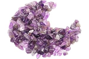 PRETTME Amethyst 500 Stück Perlen zum Auffädeln Edelstein Perlen Kristalle Perlen für Armbänder, 5-8mm Natürlichen Unregelmäßige Edelsteine mit Loch Kristalle Steine für DIY Ketten Ohrringe Schmuck Basteln