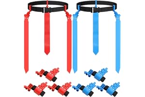 Junkin 6 Players Flag Football Belts and Flags Set Adjustable Football Belt for Youths Kids Teens Adults Training Equipment