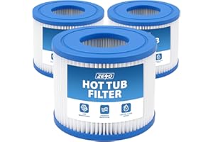 ZENO Hot Tub Filter 3 Pack | Spa Filters for Hot Tub | Replacement Filters for Lazy Spa | Water Filter Cartridges Compatible For Lay-Z-Spa, SaluSpa 90352E, Intex Type VI, Bestway