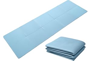 Good Nite Tappetino da yoga pieghevole, antiscivolo, portatile, per fitness, pilates, sport, viaggi, esercizi, per donne e uomini, 183 x 61 x 0,6 cm