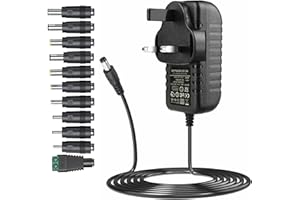 SZZKTECH 12V 3A AC adapter power supply with 11 changeable DC plugs AC230v to DC 12Volt 3Amps 2.5A 2A 1.5A 1A 0.5A power adapter cord charger inverter transformer DC12V
