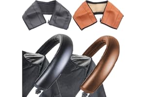 Mengger 2pcs Baby Kinderwagen Griff Abdeckung griffhülse Armlehne Schutzhülle Reißverschluss Griffschutz Rollstühle Buggy Zubehör Staubdicht PU Lederbezug Anti Rutsch Cover