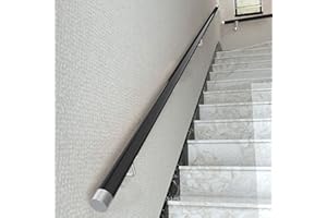 DSVONAUS Handrails for Stairs Black，Non-slip Wooden Handrails With Fittings，Home Against The Wall Indoor Loft Railings Handrails Corridor Support Rod 50~400cm (Size : 180cm)