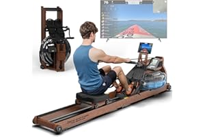 ‎JOROTO JOROTO MR380/MR390 Rudergerät für Zuhause, Klappbare Rudermaschine aus Eichenholz, 28L Vergrößerung des Wassertanks,158KG Gewichtskapazität mit Bluetooth Monitor, Telefon- und Tablet-Halterung